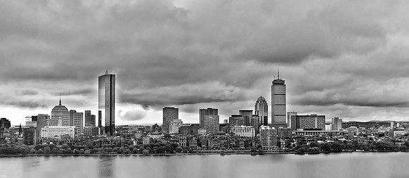 Boston Panorama Black and White